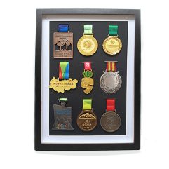 WANLIAN Cadre pour afficher des médailles, Médaille pour le sport Boîte 3D Cadre photo,Vitrine de Grande médaille boîte de Rangement pour la médaille Militaire, Signe de l’Insigne